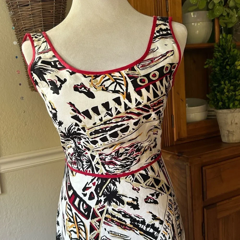 Alexandra Bartlett Black and White Abstract Midi Dress - Picture 9 of 10